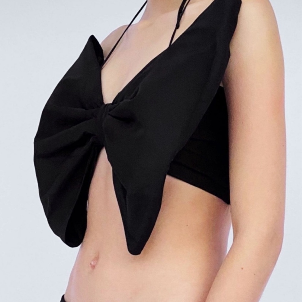 NWOT Viral Zara Black Bow Top Size S - Picture 5 of 8